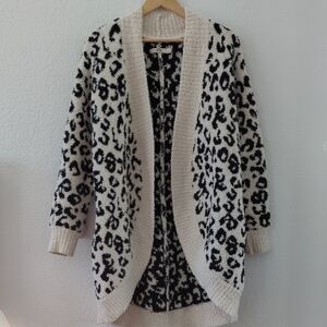 UGG Cream and Black Animal Print Cardigan